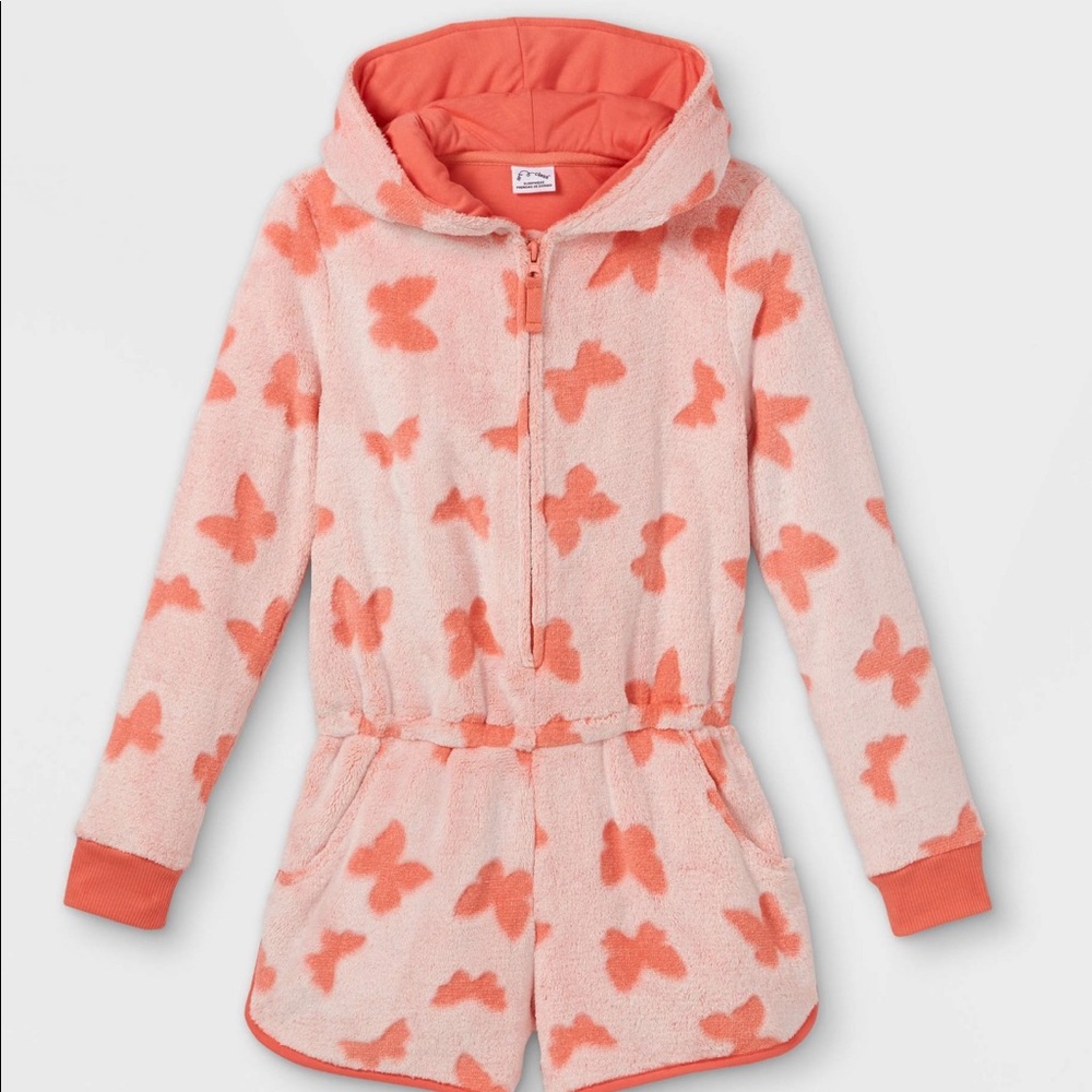 Art Class Fuzzy Sleeping Romper Sz 7/8
